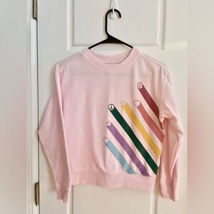 Wonder Nation Girls Pink Peace Graphic Sweatshirt